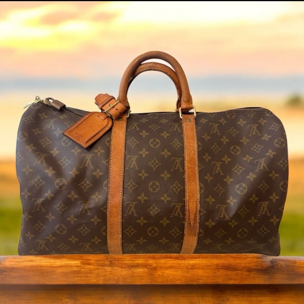 VTG Louis Vuitton Monogram Keepall 50 Boston Bag 1994 Classic Staple Timeless